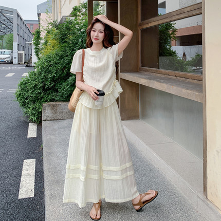 女装夏装套装2026新款女士夏季网红洋气时尚休闲设计感气质两件套
