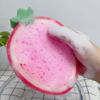 Клубника, гигиеническая губка для ванны