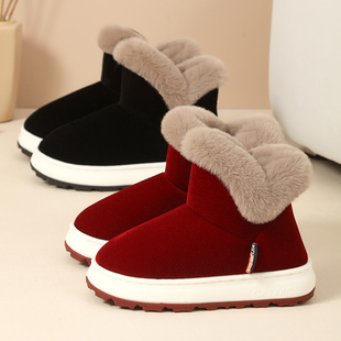 高帮包跟棉鞋男女冬季加绒老人保暖鞋中老年人棉拖鞋居家防滑厚底