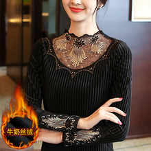 土加绒薄绒丝绒半高领性感内搭小衫1