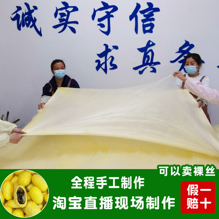 直播现做天然黄金蚕丝被100桑蚕丝长丝春秋被空调被冬被单双人被