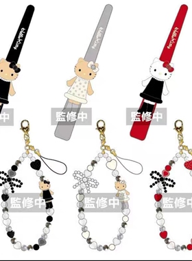 日本本土专柜采购Saniro三丽鸥kitty库洛米豹纹长发夹长腿 手机链