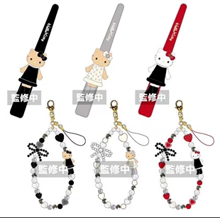 日本本土专柜采购Saniro三丽鸥kitty库洛米豹纹长发夹长腿 手机链