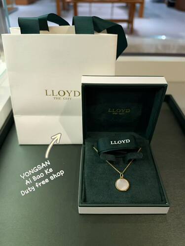韩国专柜正品采购 LLOYD 925银天然贝母贝壳项链圆形挂坠锁骨链