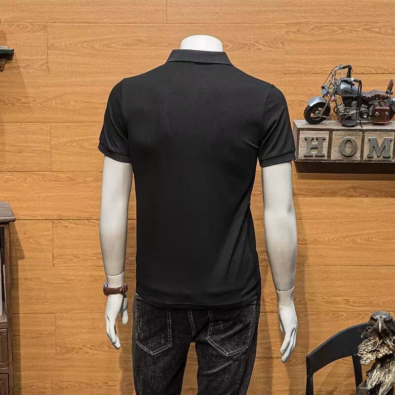 SUMMER NEW POLO SHIRT MENS SHORT SLEEVE HANDSOME FASHION MENS SHIRT SPLICING TRENDY BRAND VERSATILE TOP HANDSOME