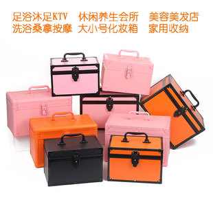 足疗技师手提工具箱按摩修脚采耳纹绣双层箱子休闲会所工箱化妆箱