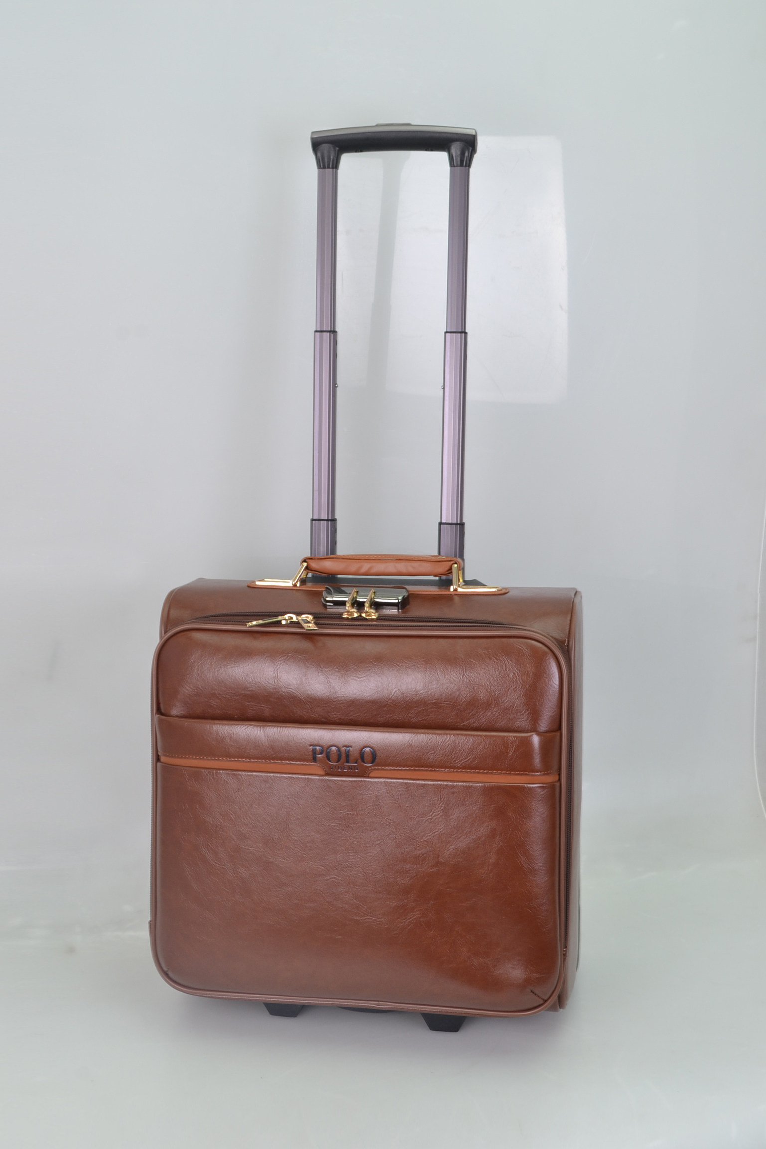 棕色拉杆箱18寸皮质商务登机箱16真皮行李箱学生旅行箱男防水纯色