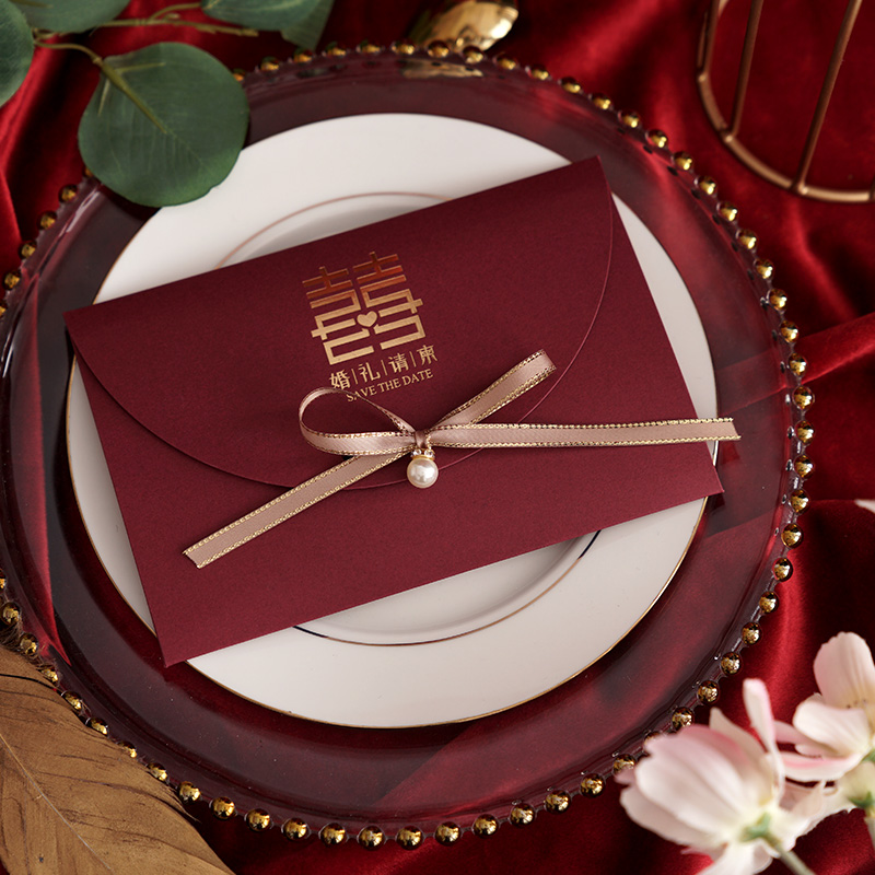 2020新款结婚请帖定制中国风婚礼请柬创意抖音网红中式喜帖邀请函