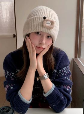 2026新款贴标针织帽子女秋冬护耳