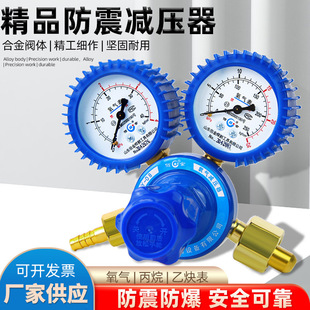 防震氧气表YQY 08减压器减压阀乙炔表丙烷表气瓶压力表高压调节阀