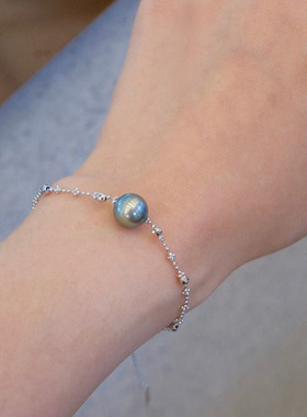 S925纯银仙女链珍珠手链空托