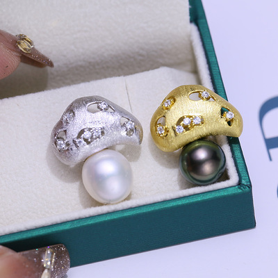 DIY配件S925纯银珍珠胸针吊坠两