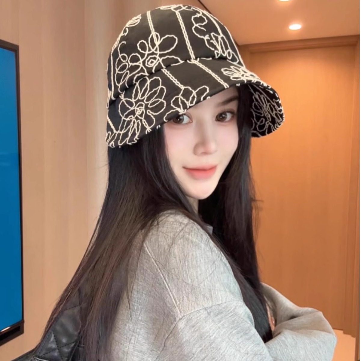 国潮风鸭舌渔夫帽子女夏季防晒帽