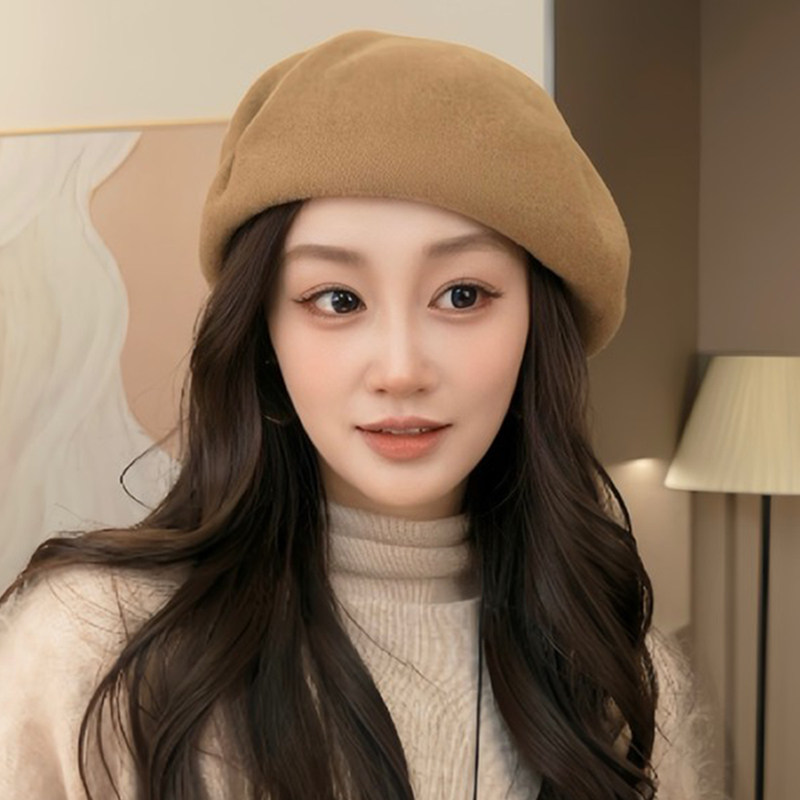 高级感羊毛纯色贝雷帽子女秋冬季大头围保暖卷边画家帽洋气显脸小,服饰配件/皮带/帽子/围巾,帽子,淘宝优惠券,粉丝福利购,淘宝优惠卷