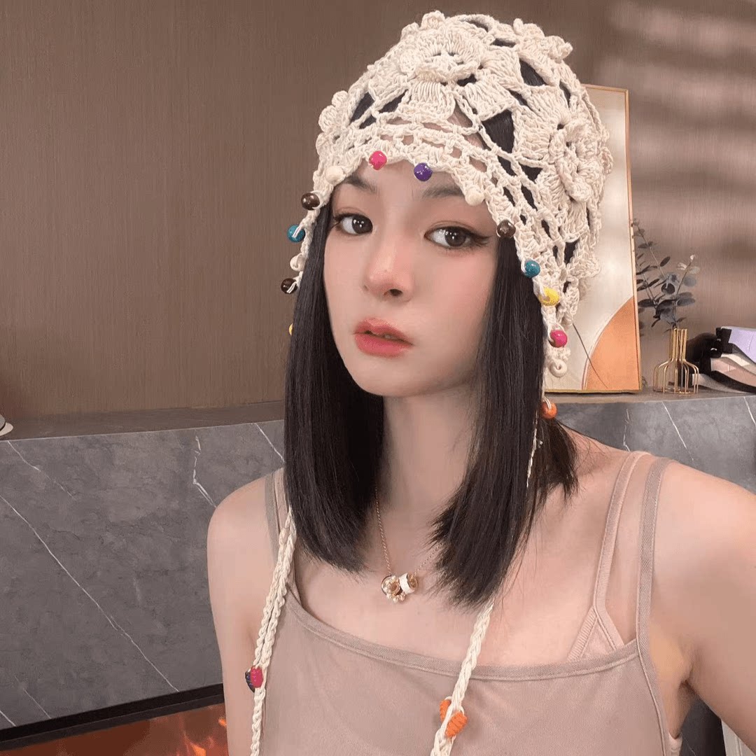 毛线帽新款显脸小波西米亚春秋