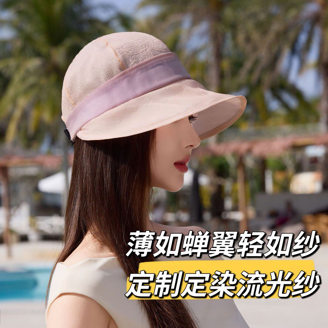 2026新款女网纱透气防晒渔夫帽