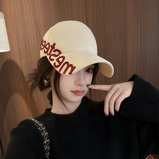 韩版立体时尚刺绣字母棒球帽子女春夏季2026新款户外鸭舌帽显脸小