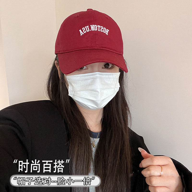 显脸小棒球帽刺绣小字母男女可戴