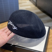 百搭显脸小画家帽潮 刺绣字母反戴前进帽时尚 夏天薄款 贝雷帽女韩版