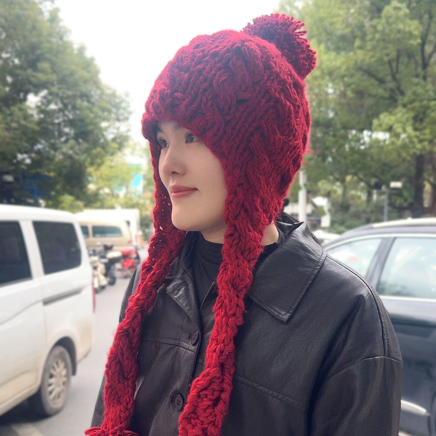 冬季女款民族风加厚护耳雷锋帽
