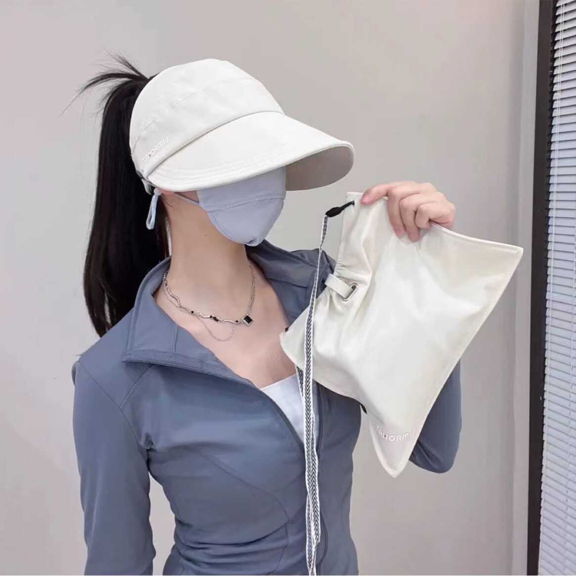 可收纳防晒帽遮阳防晒显脸小夏季