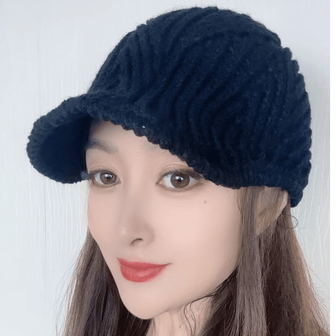 韩版休闲百搭针织鸭舌帽