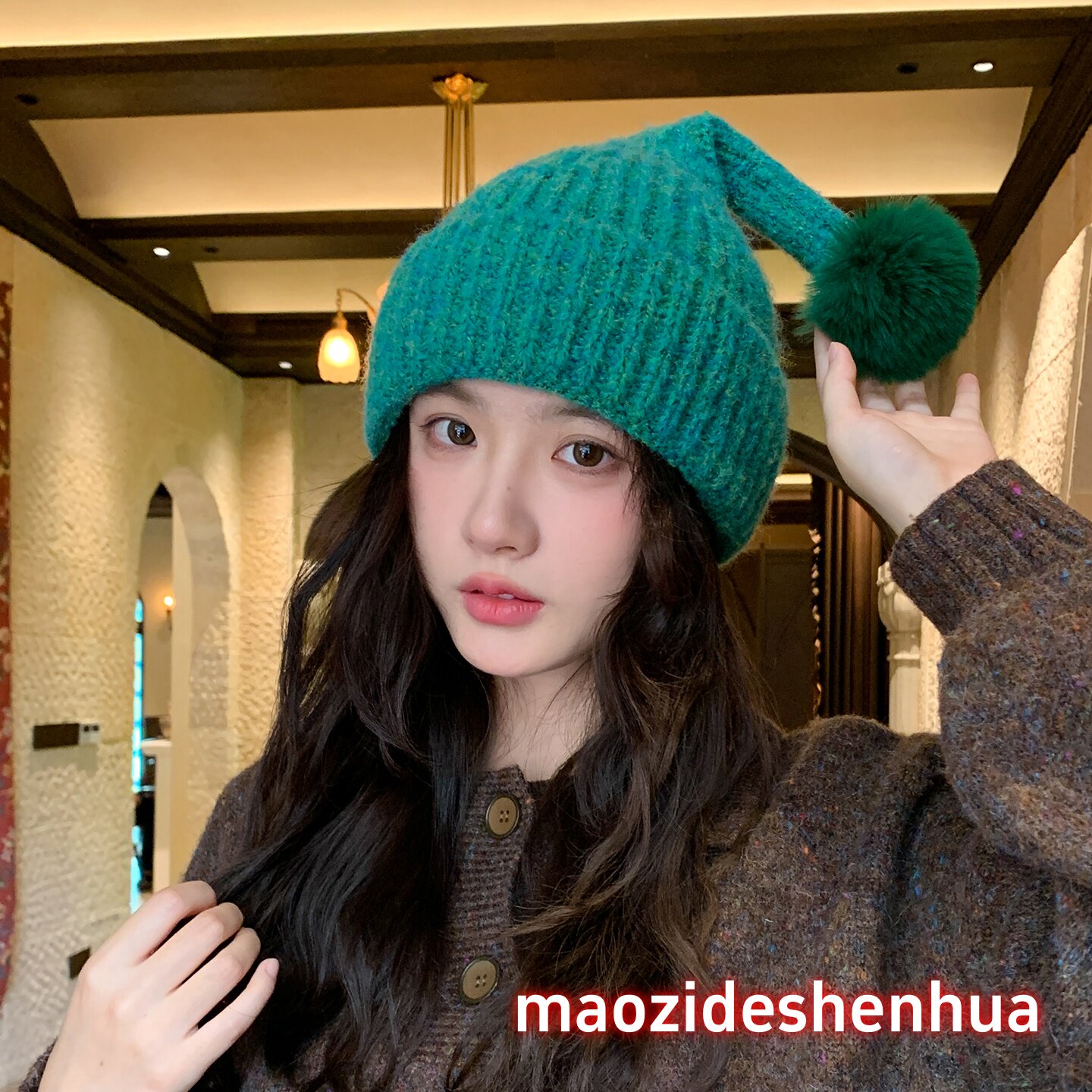 韩版个性单毛球针织帽子女秋冬加厚保暖毛线帽护耳学生包头帽防寒,服饰配件/皮带/帽子/围巾,帽子,淘宝优惠券,粉丝福利购,淘宝优惠卷