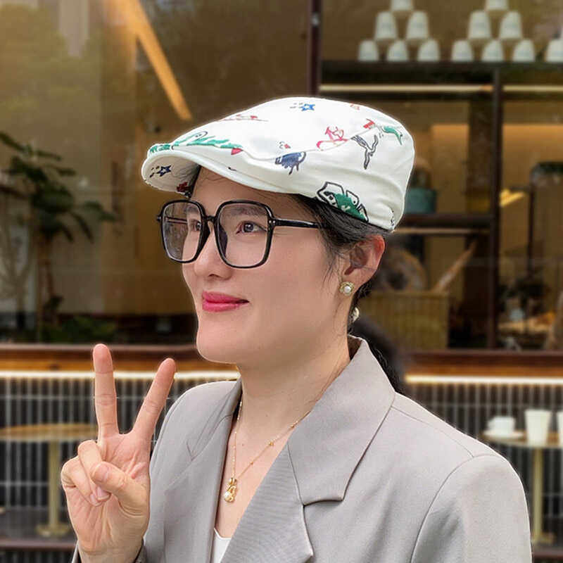 文艺女生前进帽淑女百搭贝雷帽潮
