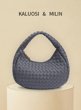 小众设计包包春夏新款腋下包女欧美复古洋气水饺包个性编织手提包