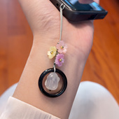 花眠兔 白玉髓小兔手机挂件可爱钥匙扣手机链包挂坠子古风新中式