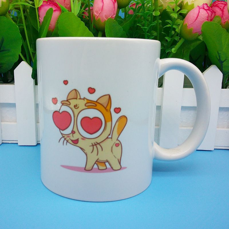 可爱爱心猫马克杯可爱创意家用办公室咖啡水杯耐高温大容量个性