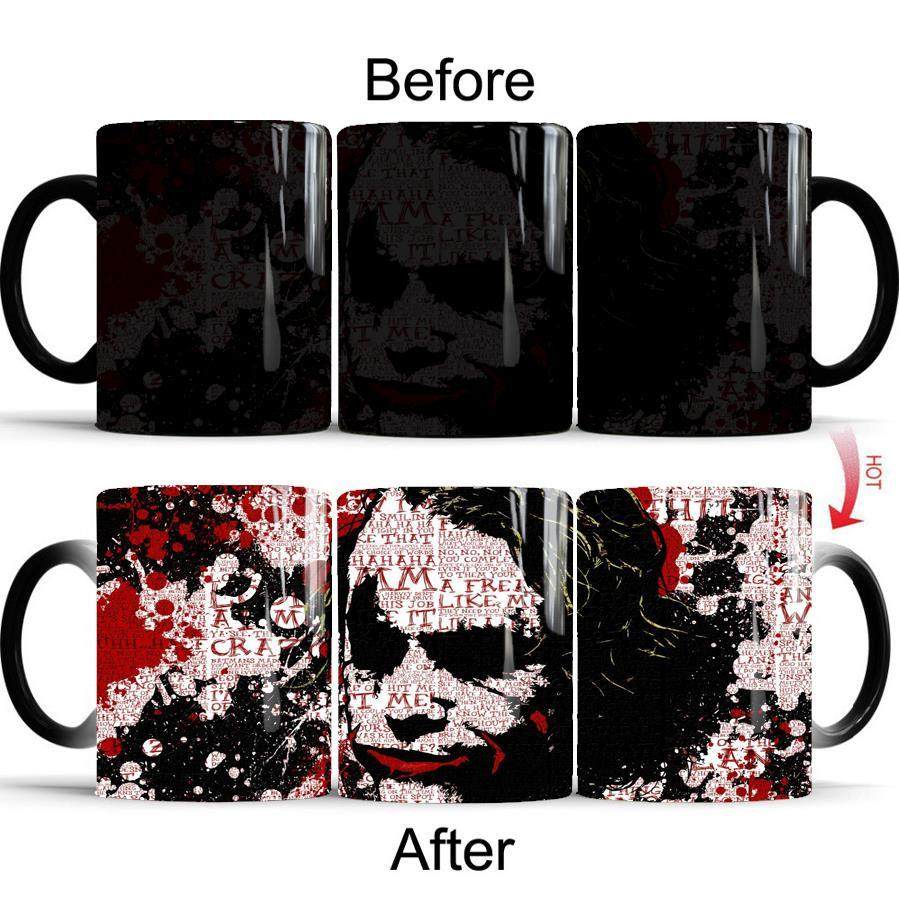 欧版 蝙蝠侠 小丑变色马克杯 joker mug 办公室咖啡杯 送朋友礼物