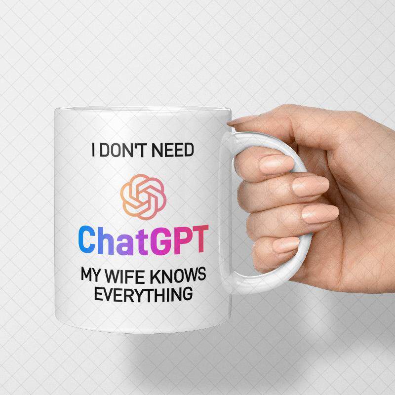 I Don't Need Ai GPT杯子创意搞怪陶瓷杯 简约咖啡马克杯美式水杯