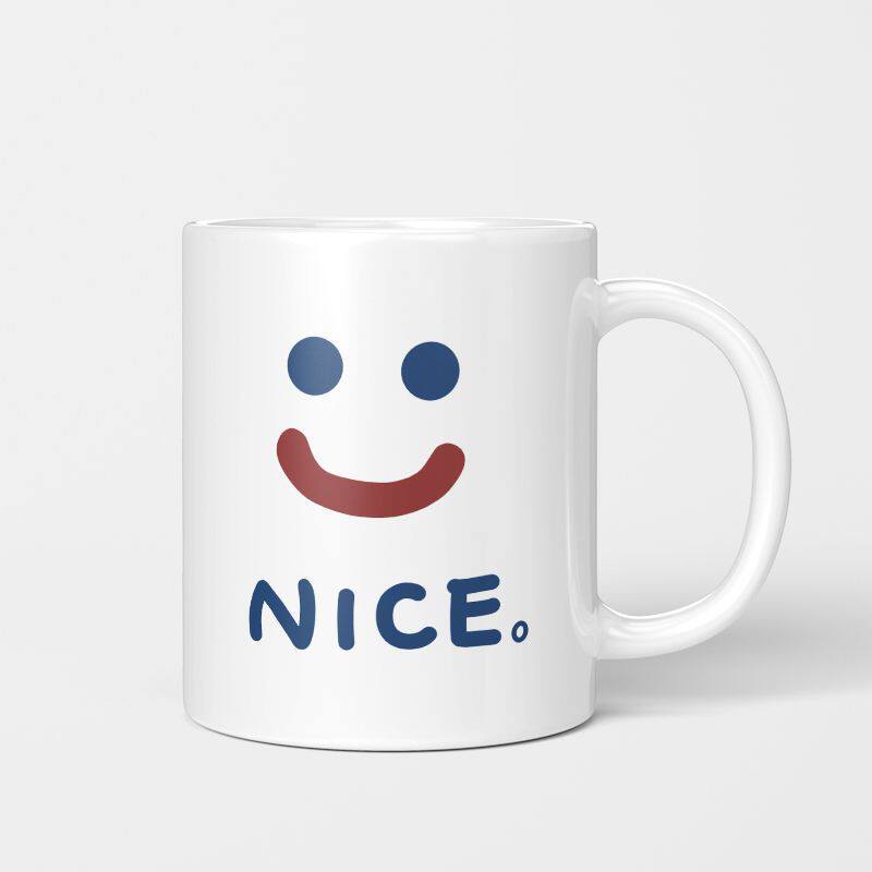 NICE笑脸创意陶瓷马克杯美式咖啡杯简约家用喝水杯励志陶瓷杯可爱