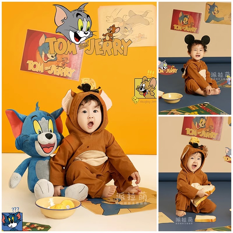 猫和老鼠宝宝百天照拍照