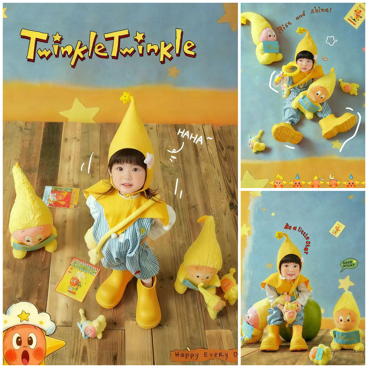 超萌星星人主题宝宝摄影服装星星人玩偶道具背景布影楼写真艺术照