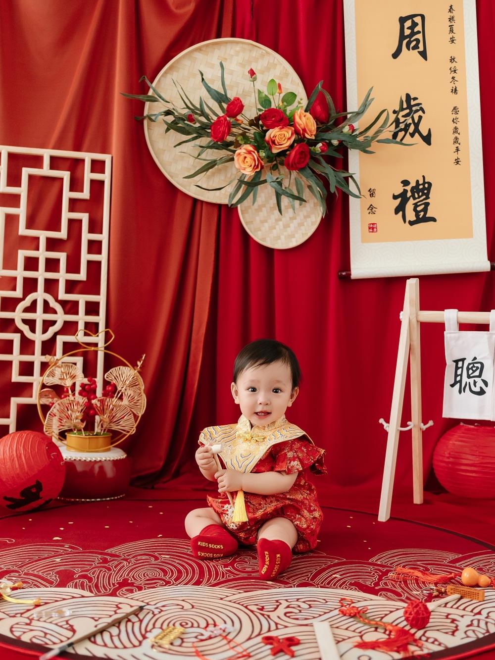 新中式男女宝宝周岁抓周