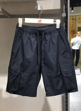 New Balance NB简约刺绣小LGO百搭大口袋休闲梭织短裤AMS52308-BK