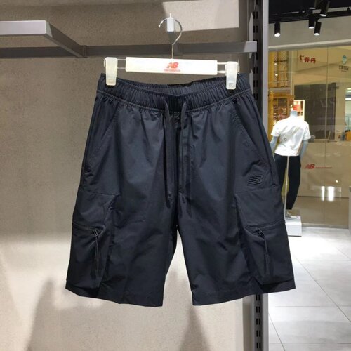 New Balance NB简约刺绣小LGO百搭大口袋休闲梭织短裤AMS52308-BK