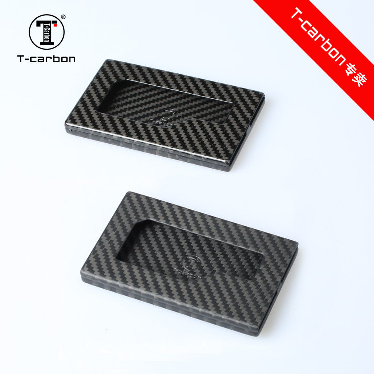 T-carbon新款高档礼品 商务精品 名片夹真碳纤维手推式名片盒