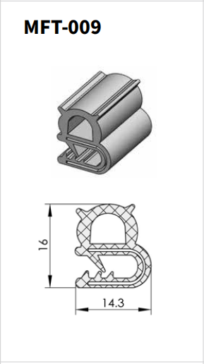 夏中工业五金 机柜密封条 嵌入式密封条内嵌钢丝100米  MFT-009