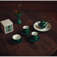 |勿念|《竹葉綠》茶壺 有耳茶杯 竹葉 綠色茶具個人杯 主人杯