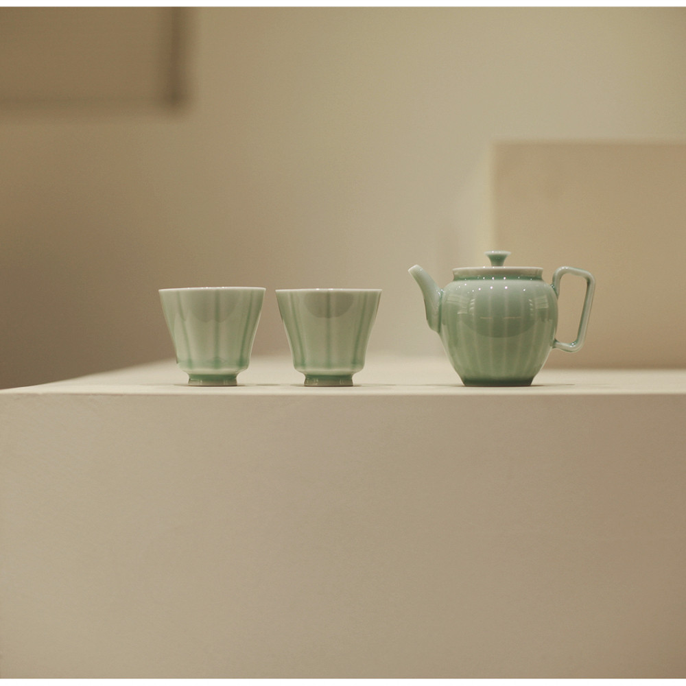 工匠家品 豆青灯笼壶 茶壶一壶二杯 青瓷  茶具茶杯主人杯