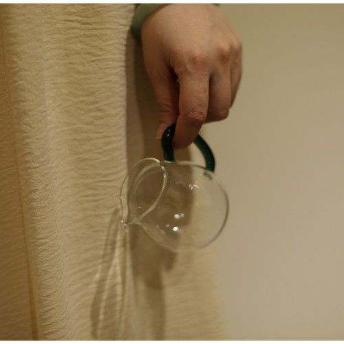 |工匠家品|迷你公道杯高硼硅高透玻璃分茶器 儿童公杯带把 湖绿色