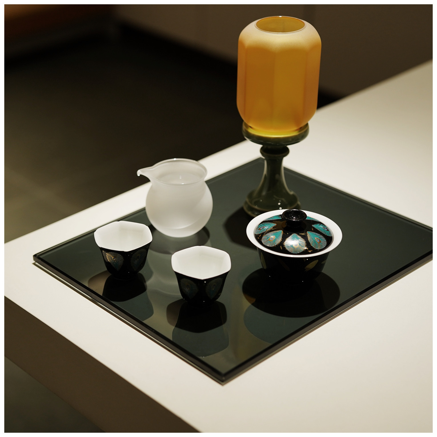 |叙透|云雾小公杯 磨砂 迷你茶具 玻璃公道杯带把手 高透高硼硅图片