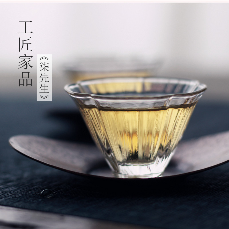 工匠家品《柒先生》玻璃茶器 锤纹 葵花杯 耐热加厚功夫茶杯,餐饮具,茶杯,淘宝优惠券,粉丝福利购,淘宝优惠卷