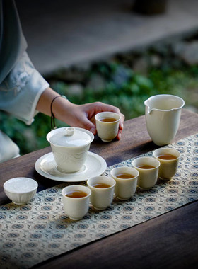 |亦宋书院|《定窑白》整套功夫茶具 礼盒中式 宋风 书房文人茶器