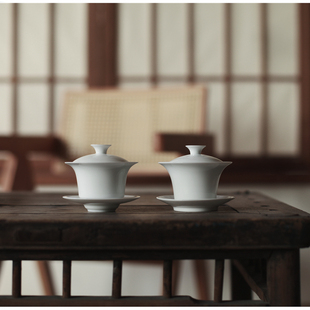 |工匠家品| 马蹄盖碗 三才景德镇高白瓷 不留茶渍 经久耐用特好用