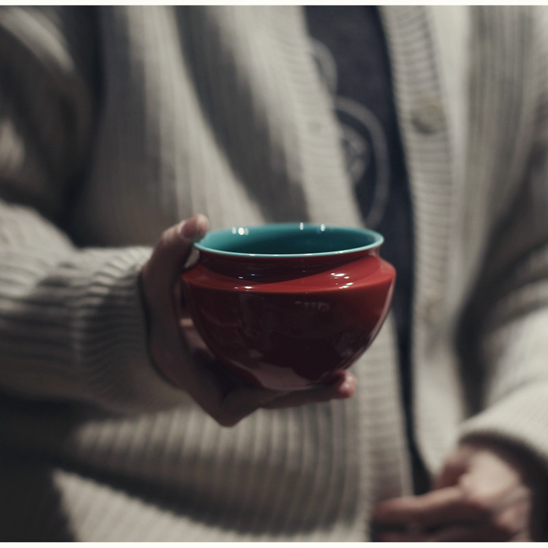 |勿念|《故宫红》静幽建水 杯洗 水盂茶盂 笔洗 茶洗 红色茶具