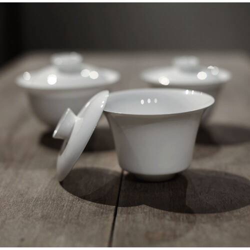 盖碗茶具骨瓷特薄薄胎